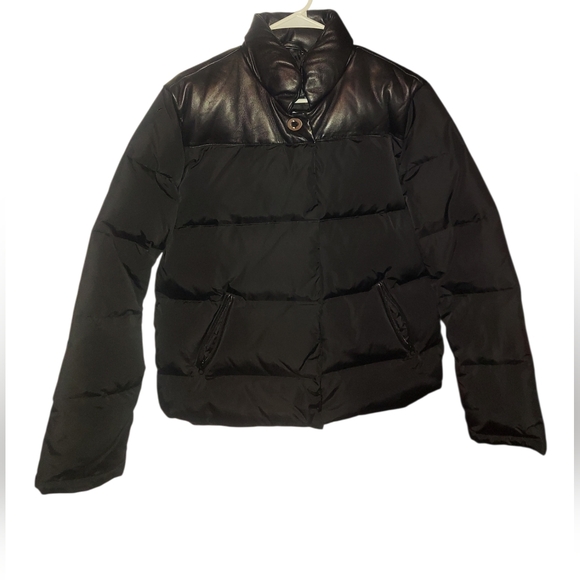 Coach Other - Coach Men’s Down Puffer Jacket Leather Yoke Black Size M 80/20 Down